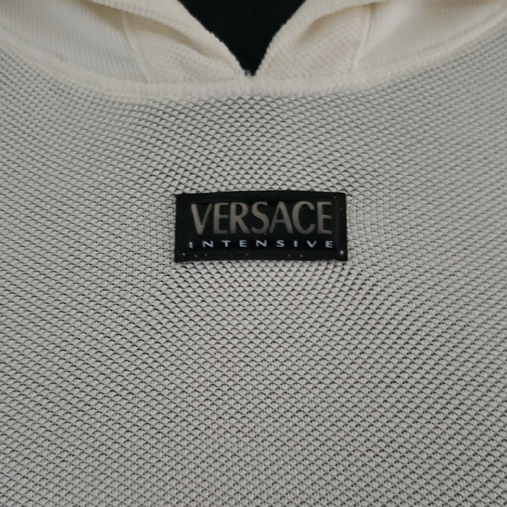 Versace White Sleeveless Crop Tank with Sailor Collar - Picture 2 of 4